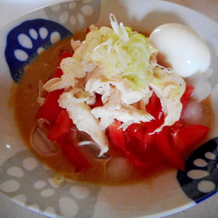 ささみとトマトのゴマつゆそうめん